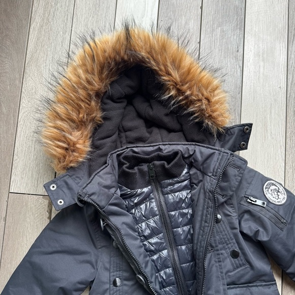 Diesel Toddler Boys Outwear Faux Fur Hooded Jacket | Size: 4T | - Picture 3 of 7